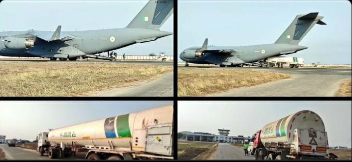 Air Force aircraft leaves tanker