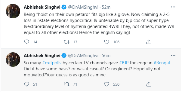 Screenshot grabbed from the official Twitter handle of Congress spokesman Abhishek Singhvi