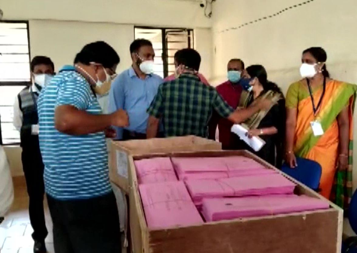 Visuals from Idukki where counting of postal ballots is underway