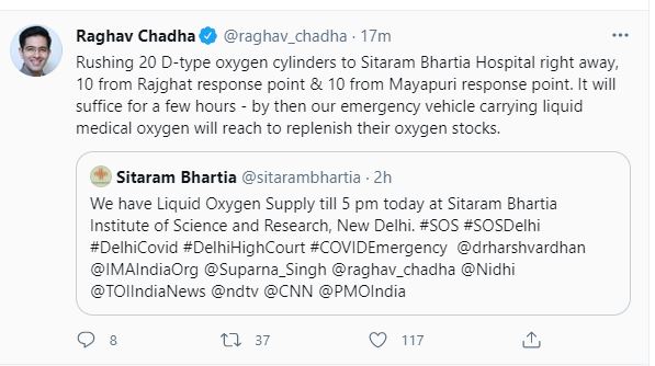 oxygen shortage in many hospital of delhi included akash health care and city hospital