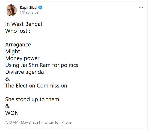 Kapil Sibal tweet