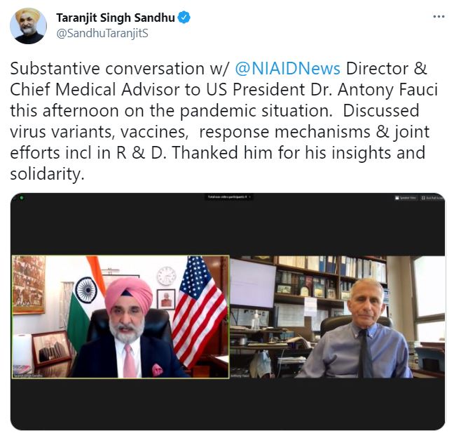 indias-us-envoy-meets-dr-fauci-discusses-covid-19-crisis-new-strains-and-variants