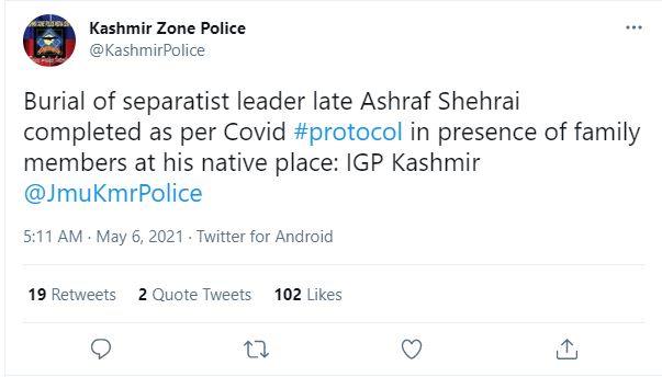 Kashmir Police Tweets