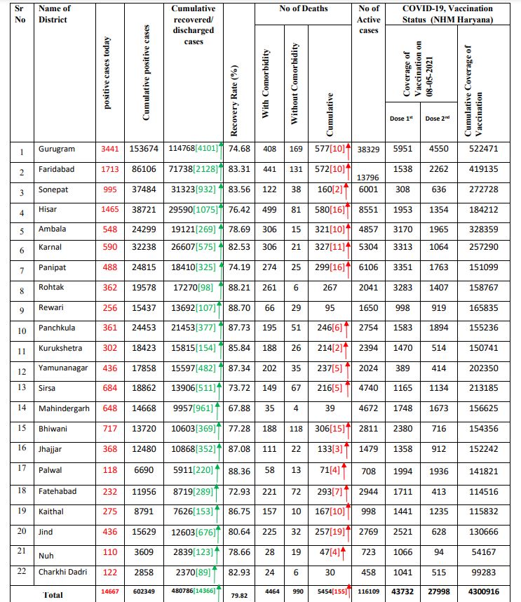 haryana corona update