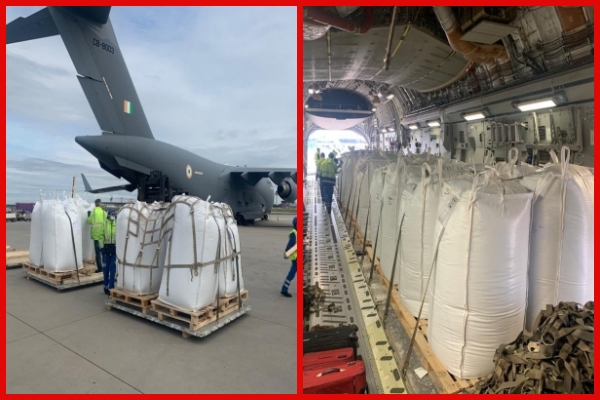 IAF airlifts two cryogenic oxygen containers from Indonesia