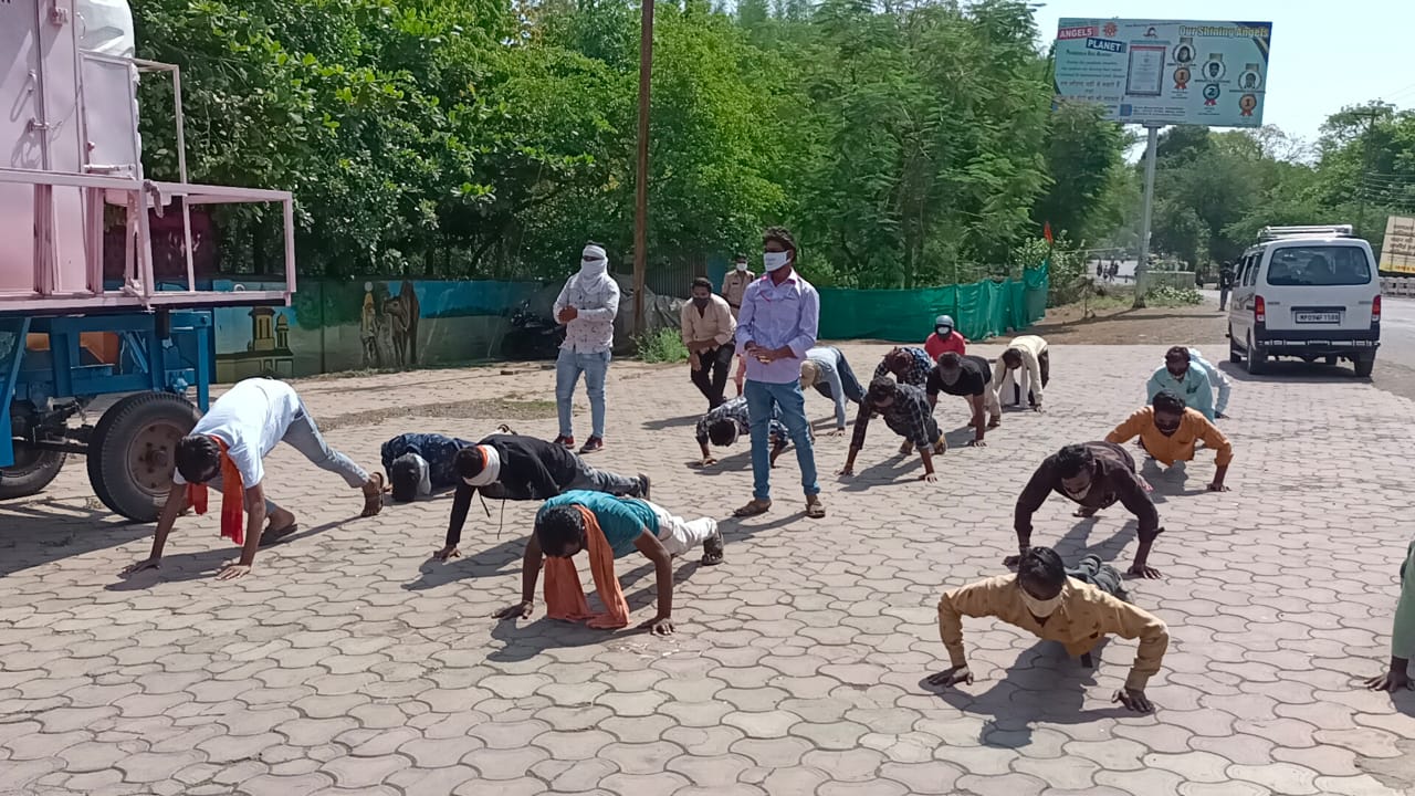 Police got workouts done in Khandwa