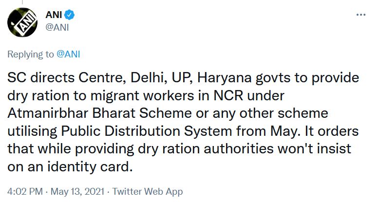 Supreme Court migrant labourers