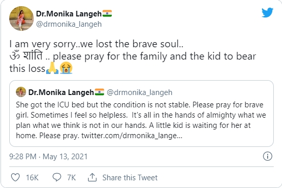 Dr Monika Langeh's Tweet