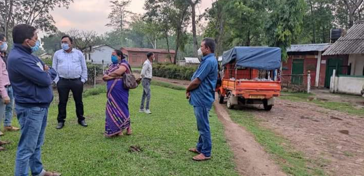 Food items distributed at domar dalang tea garden