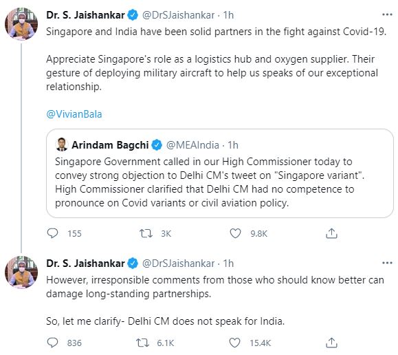 delhi-cm-does-not-speak-for-india-mea-on-kejriwals-singapore-variant-tweet