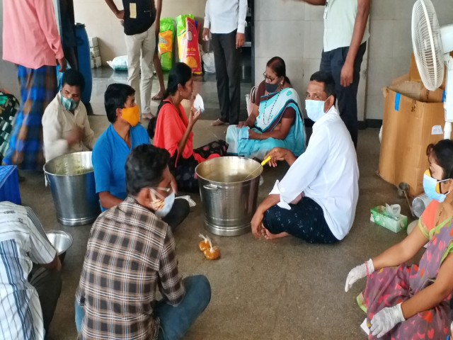 Koppal Gavi Math Distributing food