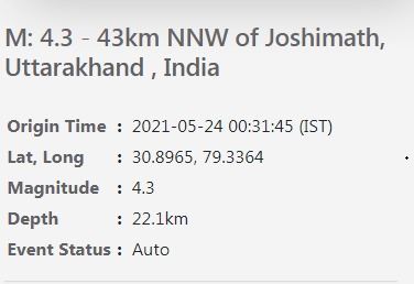 earthquake in Uttarakhand