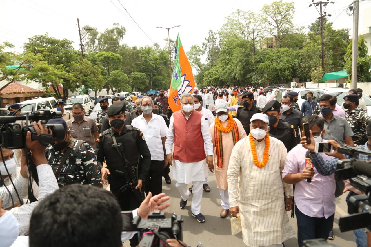 Raman Singh in a rally