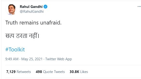 Rahul Gandhi tweet