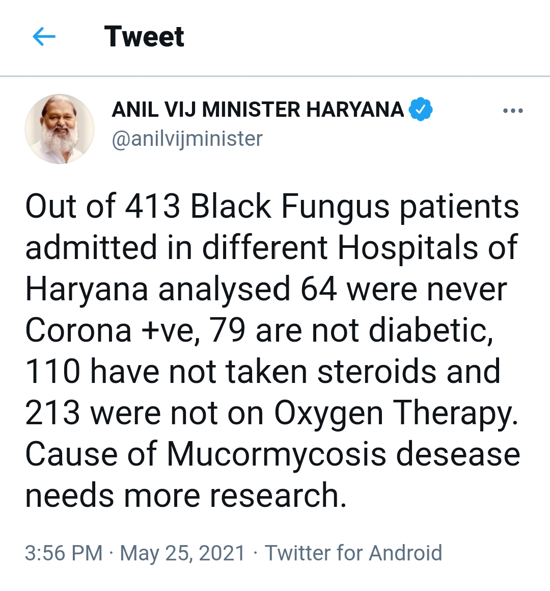 Anil Vij more research black fungus