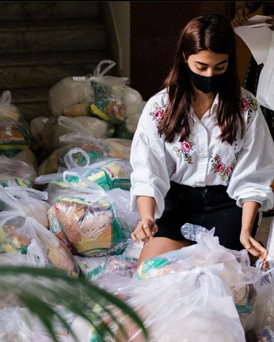 Pooja Hegde arranges food a month's rations for a 100 families