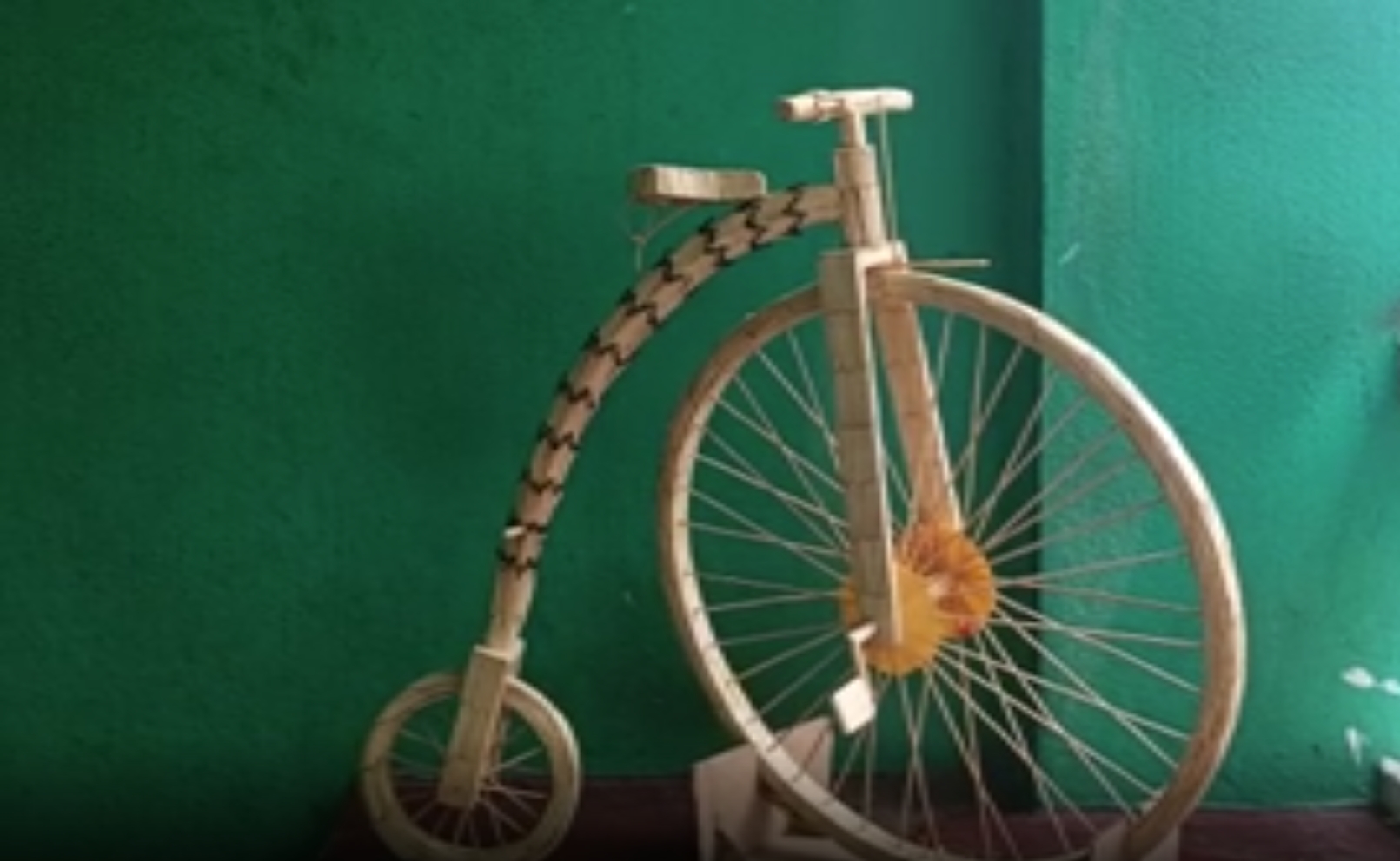 bicycle with matchsticks