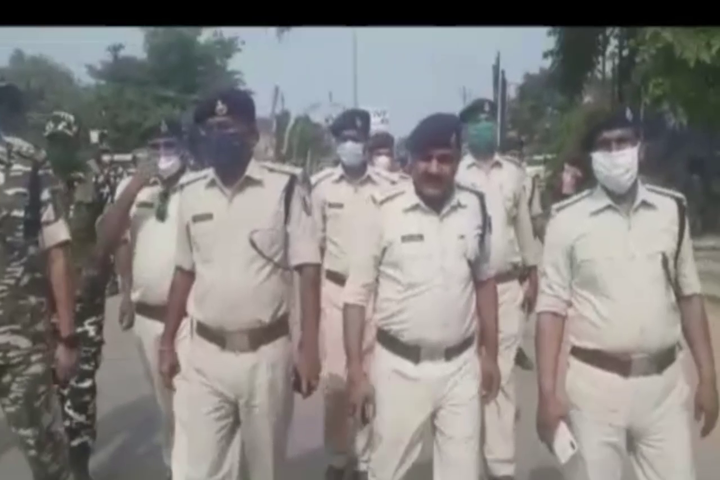 police conducted flag march for assembly elections 2020 