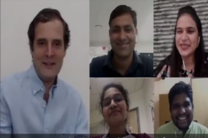   Rahul Gandhi interacts with nurses on COVID-19 crisis