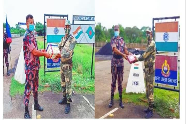 Security personnel of Indo-Bangladesh border exchanged Eid greetings