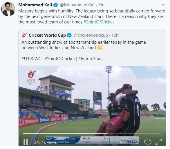 Mohammad Kaif, New Zealand, Spirit of Cricket