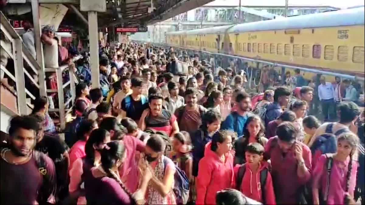 Sankranti Rush at Visakhapatnam Railway Station