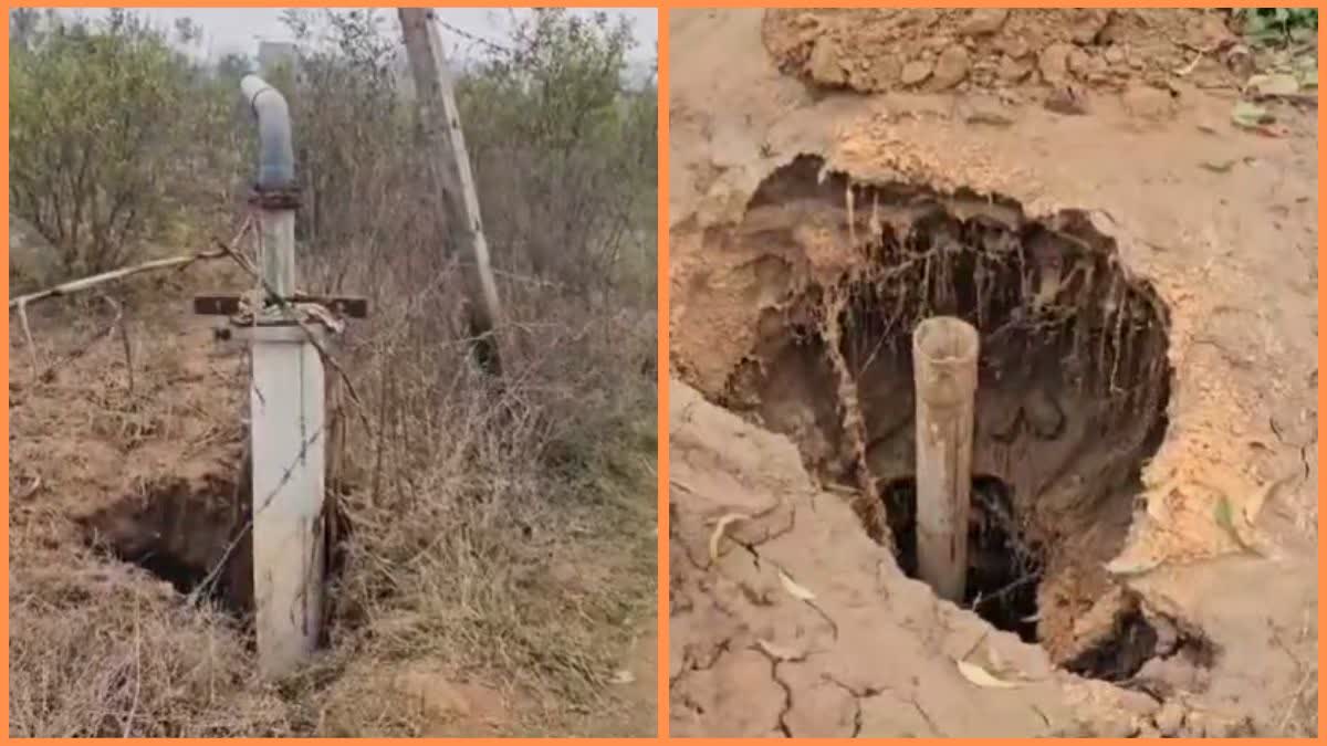 Agricultural borewell pipeline damaged