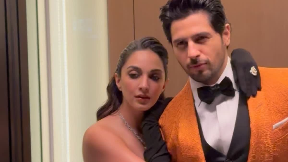 Actress Kiara Advani shined in black gown with her husband Siddharth