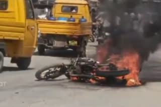 Police Has Fined Man Disappoint To Bike Was Fire