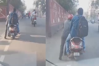 Customer Who Did not Get Off Bike  social media Viral Video  റാപ്പിഡോ റൈഡര്‍  ബൈക്കിൽ നിന്ന് ഇറങ്ങാതെ കസ്‌റ്റമർ