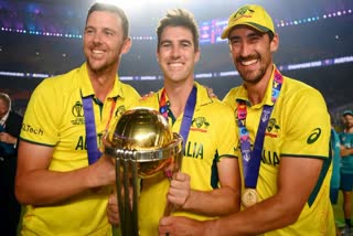 Josh Hazlewood, Pat Cummins and Mitchell Starc