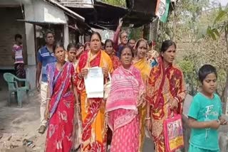 women protest in sandeshkhali