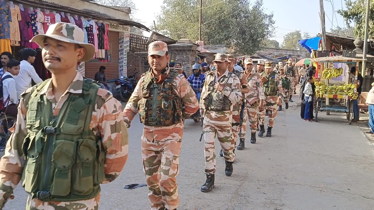 Flag march in Bettiah