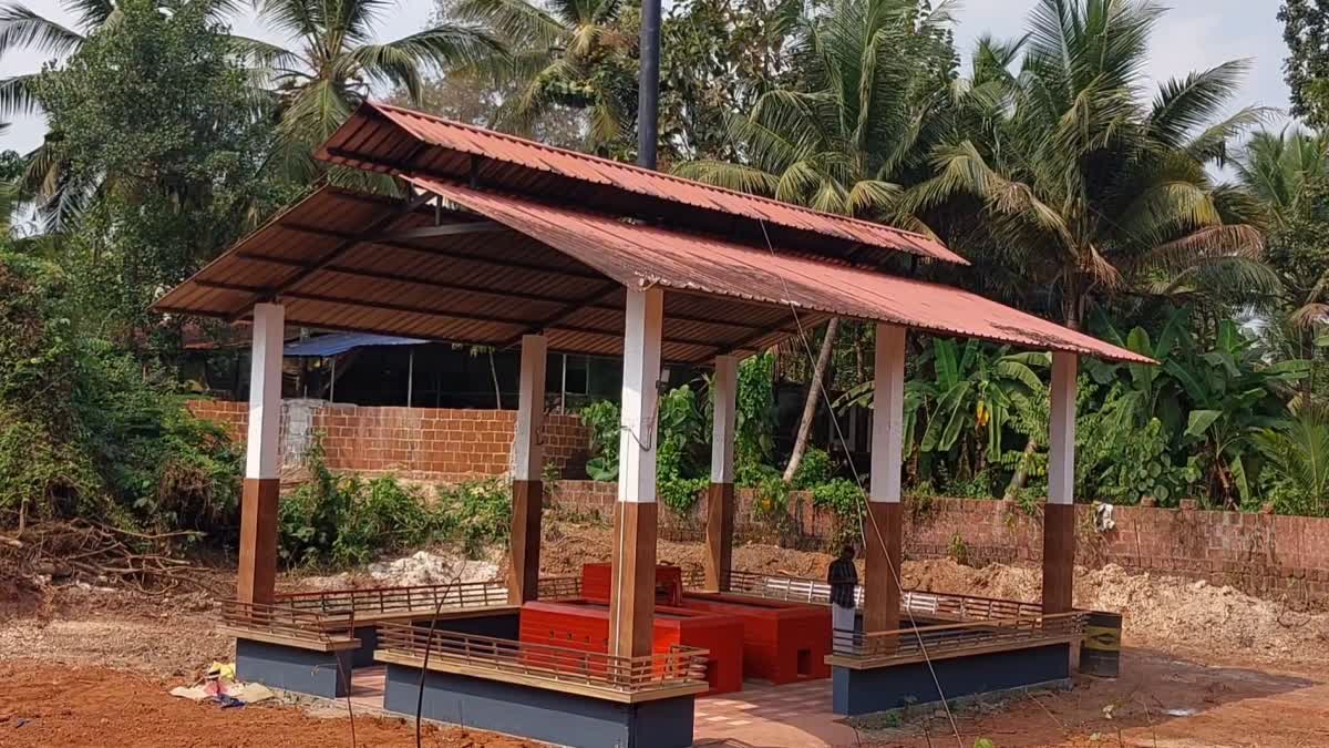 Public crematorium  Sons renovated public crematorium  Memory of died mother  Public crematorium renovated