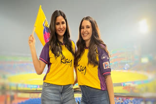 Katrina Kaif attends the ongoing Women's Premier League in Delhi with her sister Isabelle.