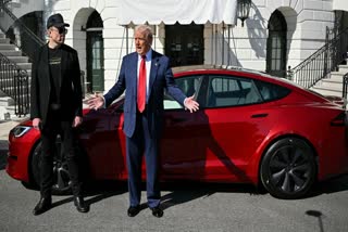 US President Donald Trump buys Tesla car at White House lawn Praised Elon Musk