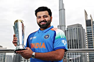 ROHIT SHARMA WITH CHAMPIONS TROPHY