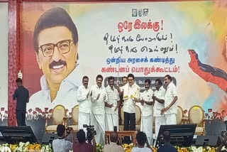 திருவள்ளூர்  திமுக பொதுக்கூட்டத்தில் உரையாற்றும் முதல்வர் மு.க.ஸ்டாலின்
