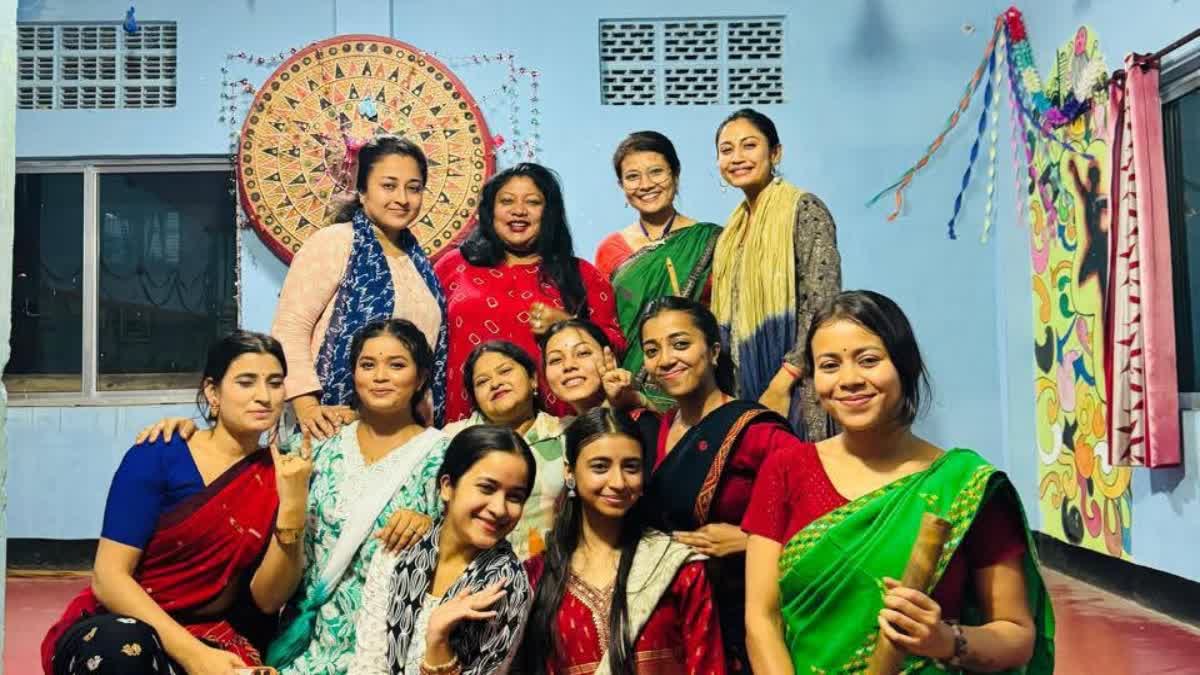 Priyam Pallabee, Papori Borah, Krishnaa Kalyani, Dhyani Mohan and others form a jeng bihu team to performon this rongali bihu