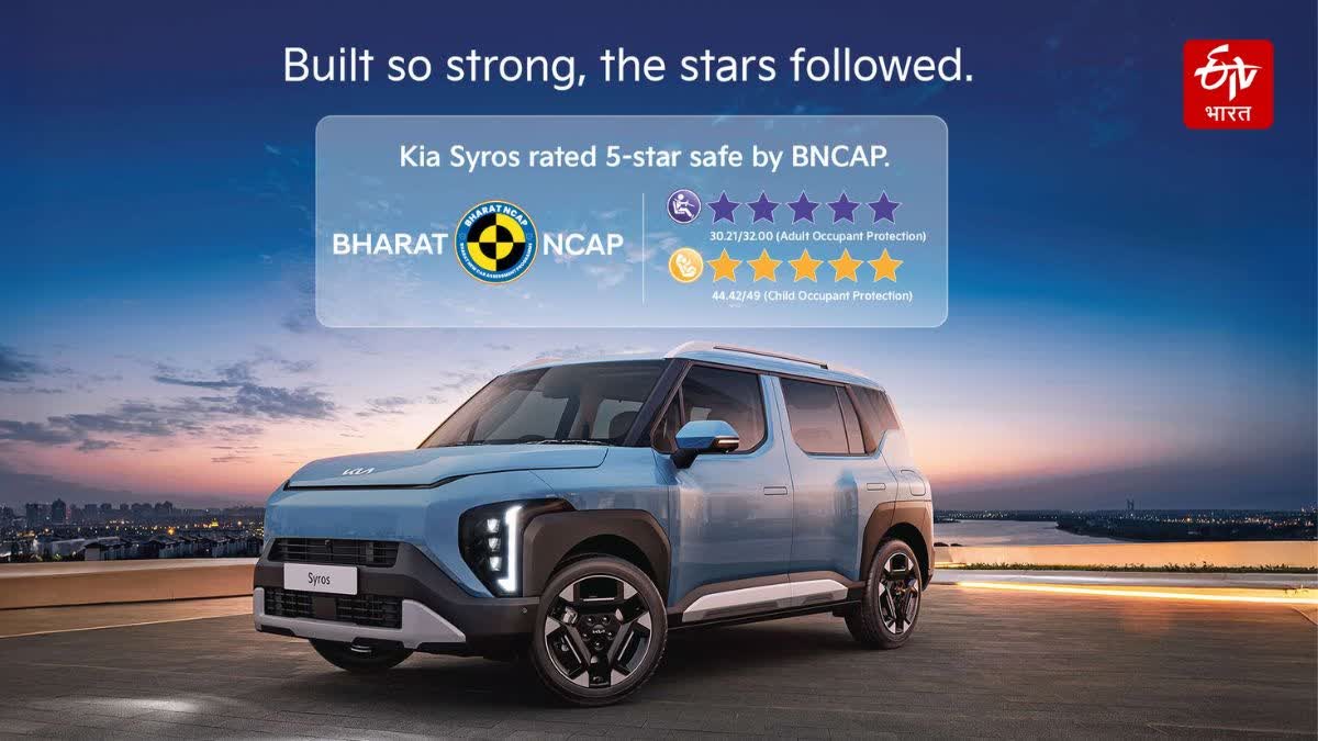 KIA SYROS SAFETY RATING  किआ सायरोस  BHARAT NCAP  KIA SYROS