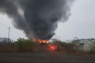 Smoke billows out from the MMP Aluminum Industries in Nagpur.