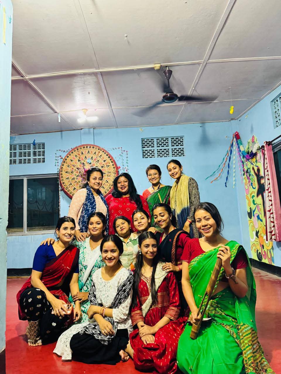 Priyam Pallabee, Papori Borah, Krishnaa Kalyani, Dhyani Mohan and others form a jeng bihu team to performon this rongali bihu