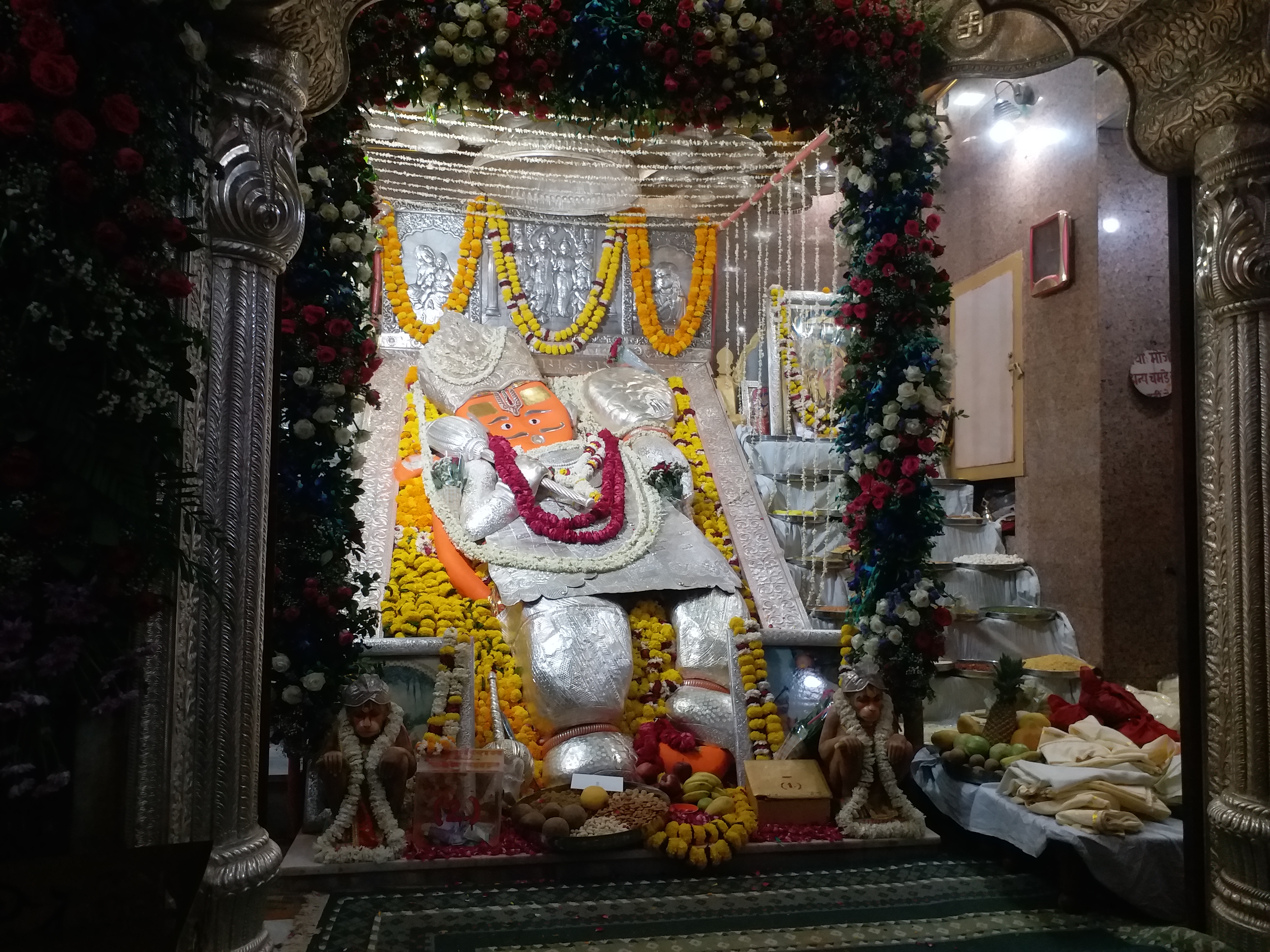 Hanumanji in silver dress