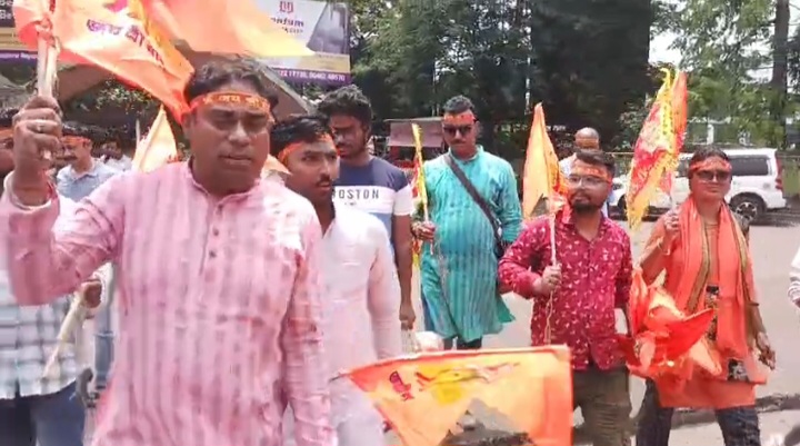 BJP Hoists Saffron Flags