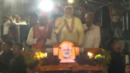 Prime Minister Narendra Modi on Sunday led a roadshow in Bihar's capital Patna with a massive crowd turning up to greet him.