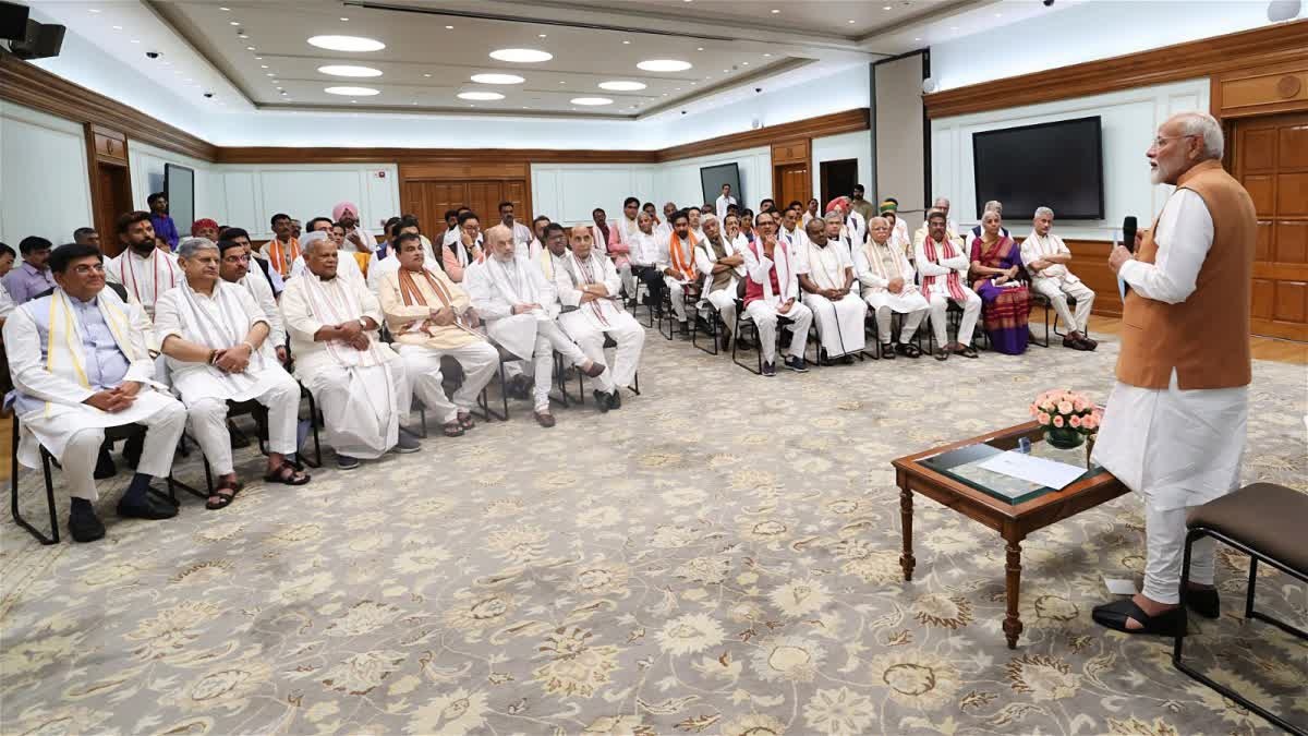 PM Modi addressing the NDA leaders