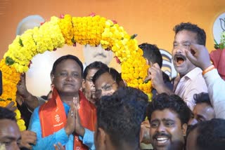 BJP WORKERS WELCOMES MOHAN MAJHI