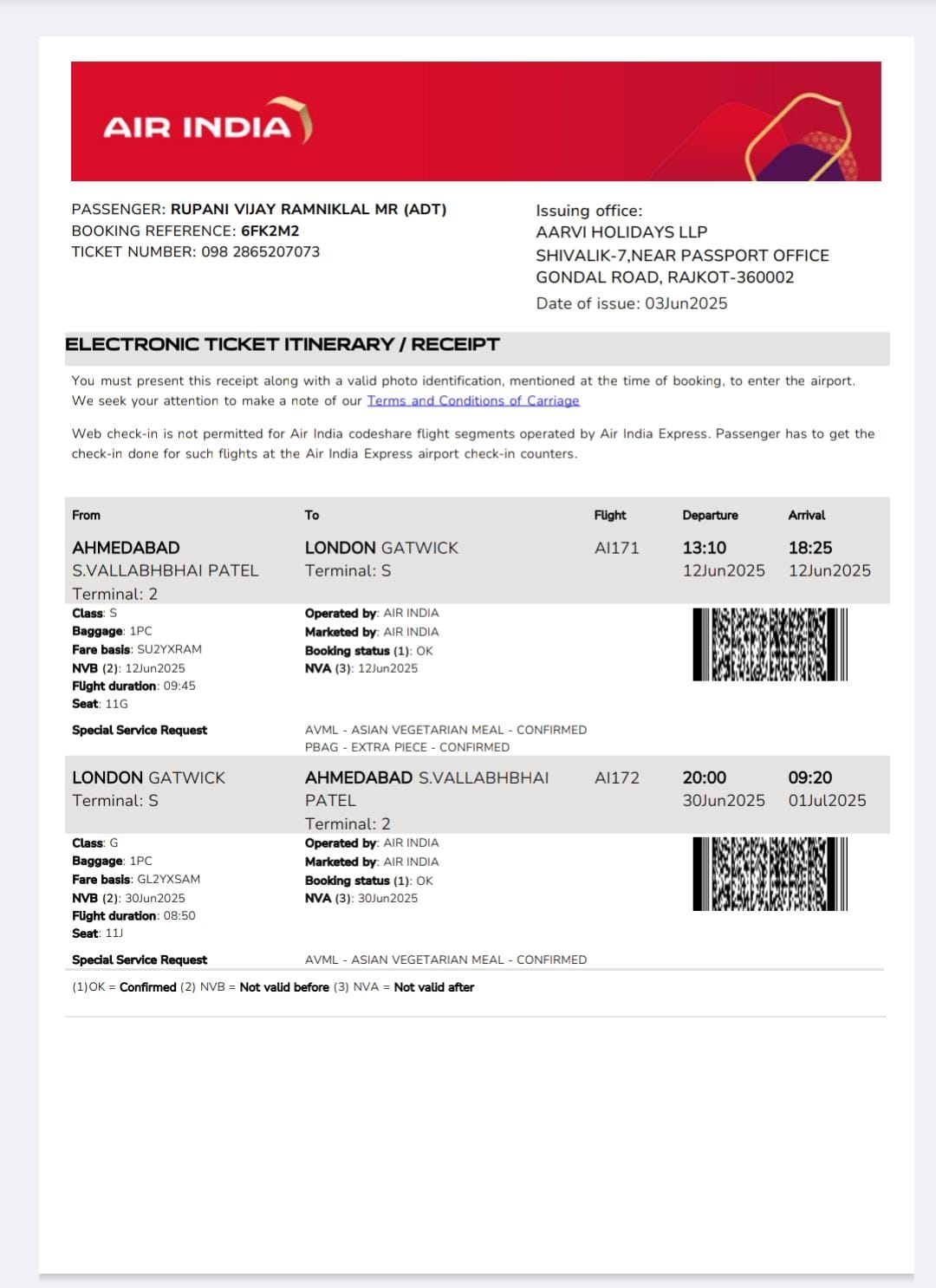 VIJAY RUPANI TICKET