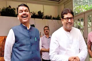 Maharashtra Navnirman Sena (MNS) chief Raj Thackeray with CM Devendra Fadnavis.