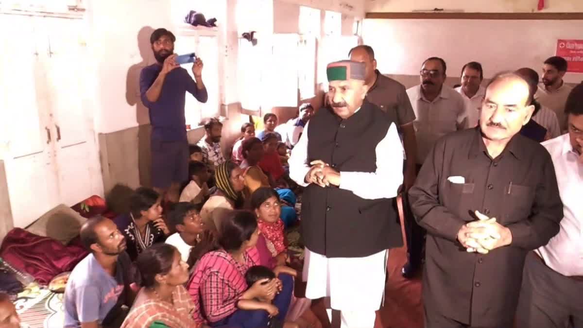 Deputy CM Mukesh Agnihotri met flood victims in Mandi.